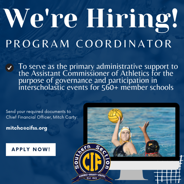CIF-SS Program Coordinator Position Open – Application Deadline Friday, February 11, 2022 12:00 PST (Noon)