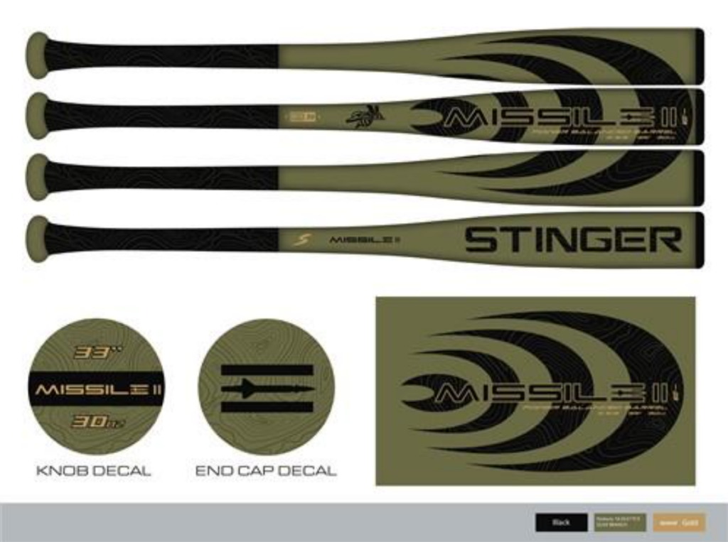 NFHS Decertification 33 inch Stinger Bat Missle II