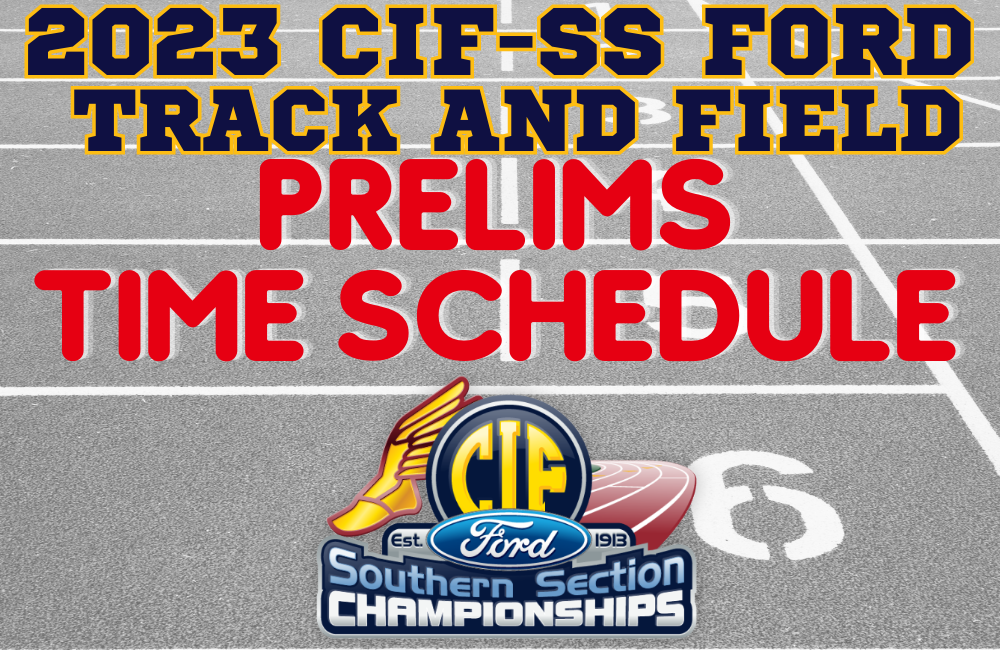 Time Schedule – Track Divisional Preliminaries – May 6, 2023