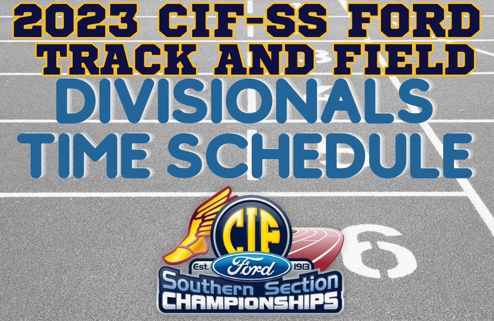Time Schedule – Track Divisional Championship Finals – May 13, 2023