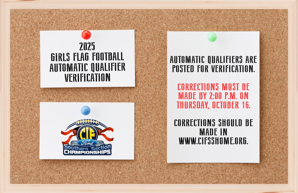 2025 CIF-SS Ford Girls Flag Football Championships Automatic Qualifier Verification